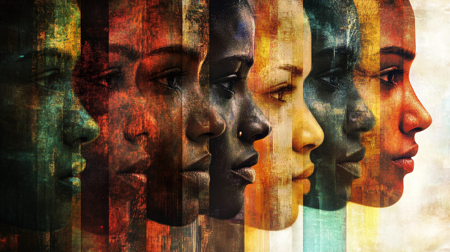 Faces of diversity, facing right