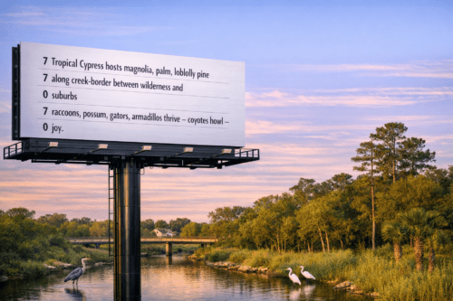Billboard with ZipOde poem for 77070.