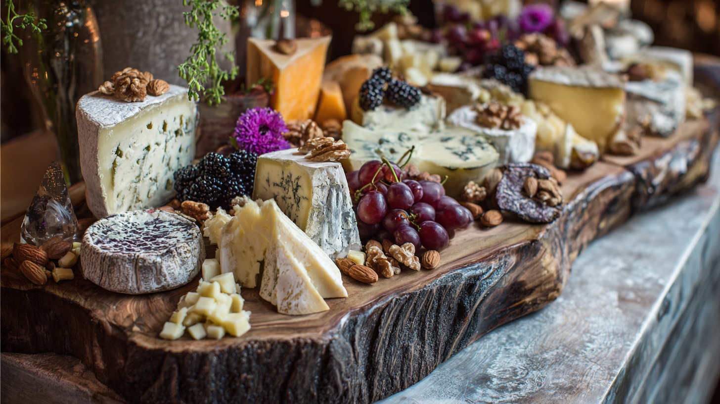 A sumptuous cheese board.